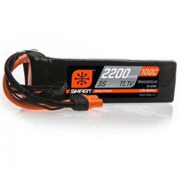 Spektrum 2200mAh 3S 11.1V 100C Smart LiPo Battery IC3 O-SPMX22003S100