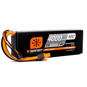Spektrum 4000mAh 2S 7.2V Smart LiPo Battery 50C; IC3 O-SPMX40002S50H3