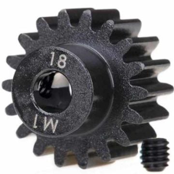 Traxxas Gear 18-T pinion (machined) (1.0 metric pitch) (fits 5mm shaft)/ set screw (compatible with steel spur gears) TRX-6491R