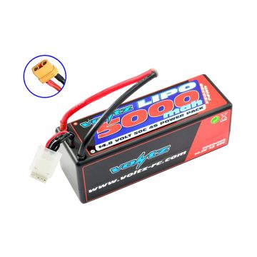 4S 5000Mah Hard Case 14.8V 50C Voltz Lipo Stick Pack Xt90 VZ0350XT90