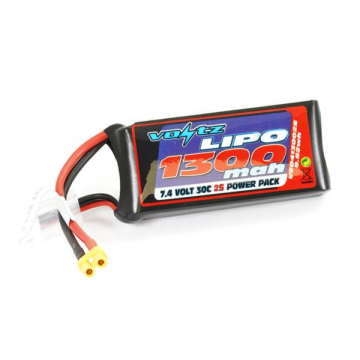 2S 1300Mah 7.4v 30C Voltz Lipo Battery W/Xt30 VZ0413002SXT30