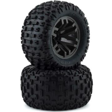 Arrma Granite Dboots Fortress MT Tire Set 2.8in Glued Gun Metal (2) Z-ARA550086