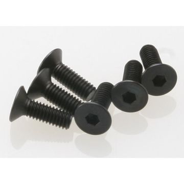 Screws, 4x12mm countersunk machine (hex drive) (6) Z-TRX2542