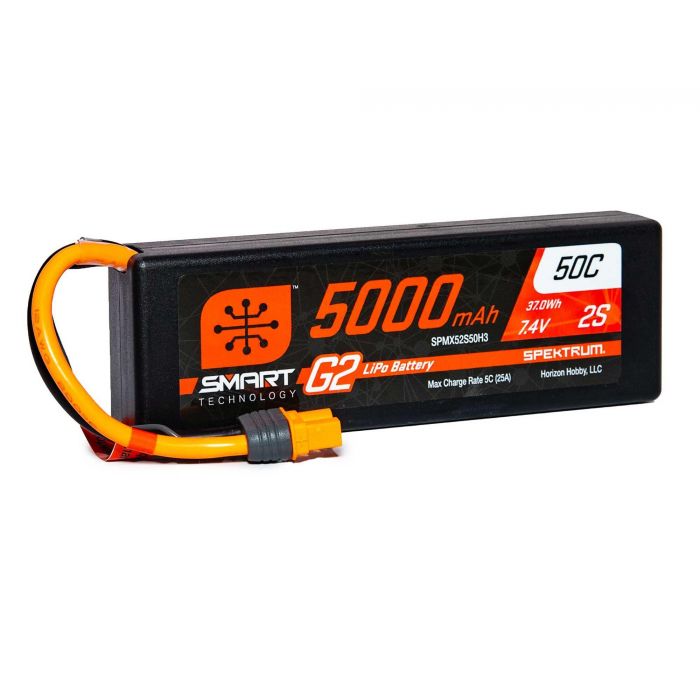Spektrum 5000mAh 2S 7.4V SMART G2 50C IC3 Spektrum 5000mAh 2S 7.4V SMART G2 50C IC3