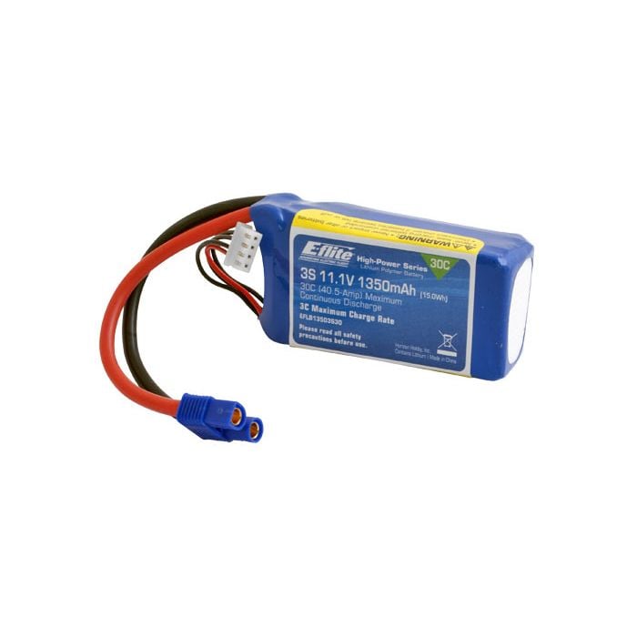 1350mah 3S 11.1v 30C LiPo 13 AWG EC3 Connector EFLB13503S30 1350mah 3S 11.1v 30C LiPo 13 AWG EC3 Connector EFLB13503S30