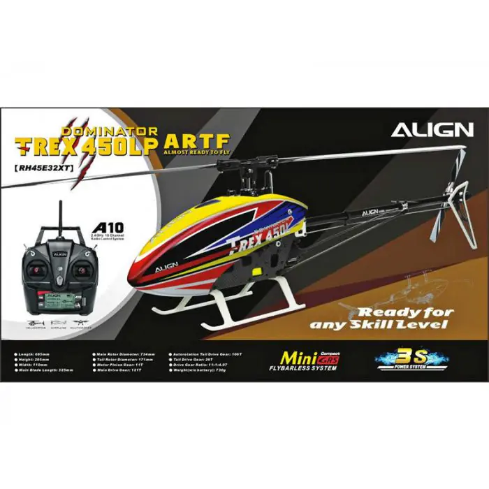 Align 450LP Electric RC Helicopter ARTF Pre Built Model RH45E32XT